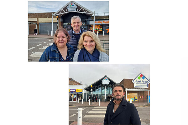 Lib Dem councillors at North Point Shopping Centre